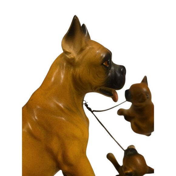 Boxer Dog With Puppies Ceramic Figurine Lipper and Mann Creations Japan Vintage - Picture 7 of 14